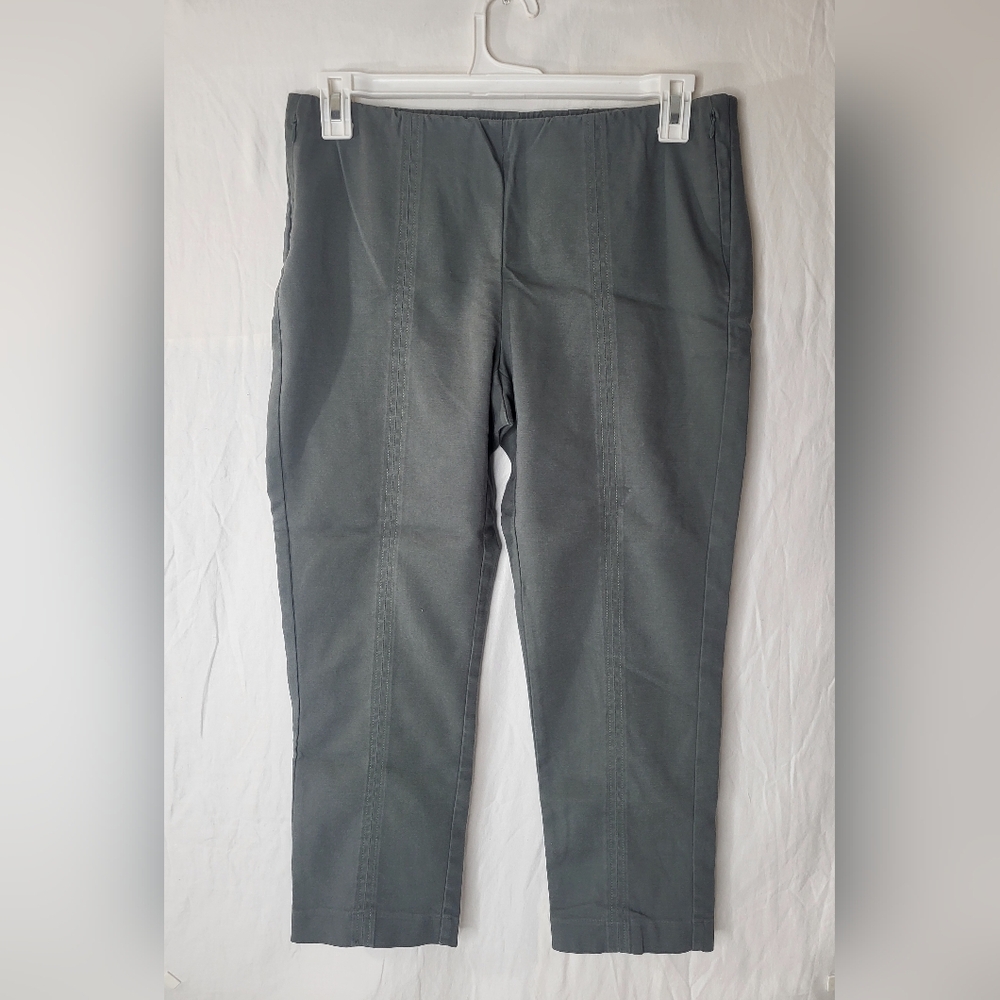 J. Jill Gray Cropped Ankle Pants in Grey Green